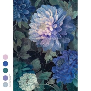 Moonlit Periwinkle - A3 decoupage