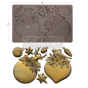 Evergreen Antler Emblem - Decor Mould 5" x 8"