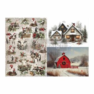 Cozy Country Christmas - A3 Decoupage Set